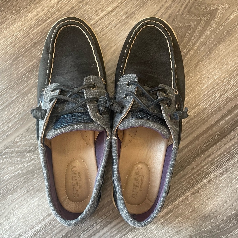 SPERRY  3-Eye Boat Shoe Flat Heel Women’s 8M STS96651 Gray